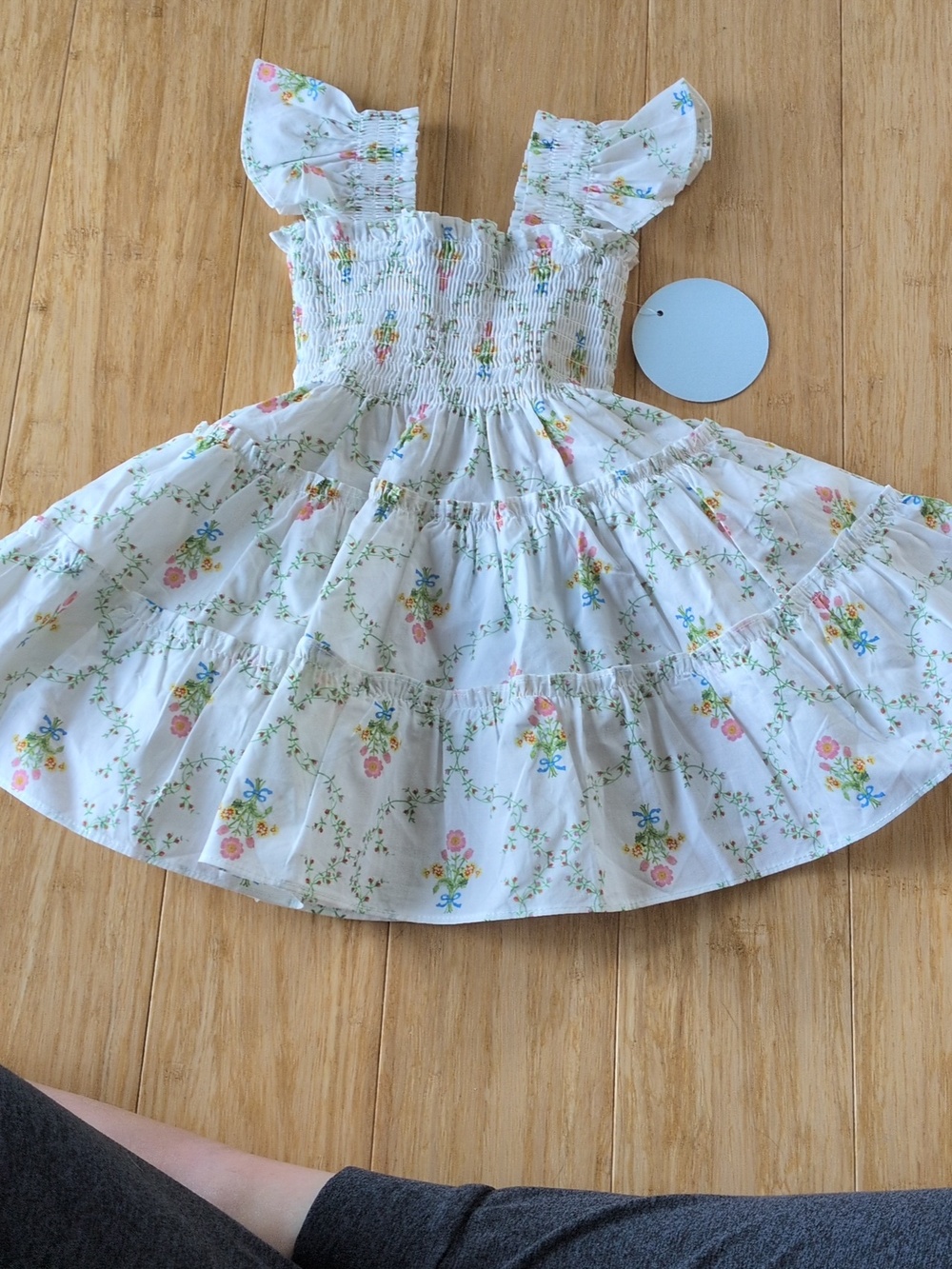 ✨Hill house Home The Tiny Ellie Nap Dress In Pastel Trellis Size 12 To 18 Months - Picture 6 of 7